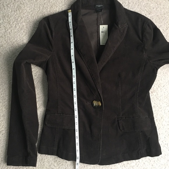 Ann Taylor Corduroy Single Button Brown Jacket 2 - Picture 5 of 8